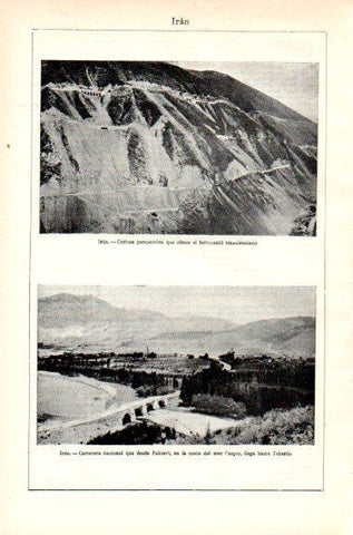 LAMINA V29596: Ferrocarcarril transiraniano y carrretera desde Pahlevi a Teheran
