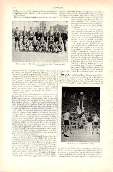 LAMINA V29530: Balon a mano Barcelona campeon de España en 1944