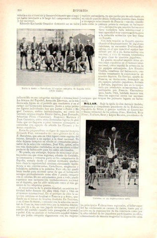 LAMINA V29530: Balon a mano Barcelona campeon de España en 1944