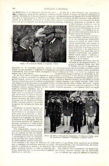 LAMINA V29587: Darlan, Eisenhower, Cunningham y Giraud despues del desembarco, Africa del Norte