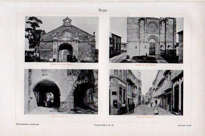 LAMINA V29765: Iglesia y calle en Noya, La Coruña