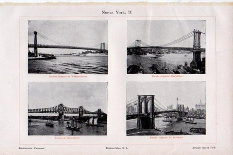 LAMINA V29758: Puentes colgantes en Nueva York