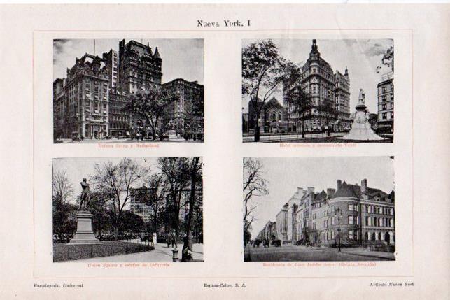 LAMINA V29757: Hoteles Savoy y Ansonia y Union Square en Nueva York