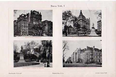 LAMINA V29757: Hoteles Savoy y Ansonia y Union Square en Nueva York