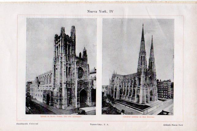 LAMINA V29754: Iglesia de Santo Tomas y Catedral San Patricio en Nueva York