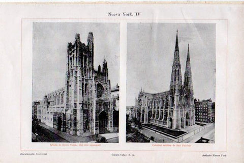 LAMINA V29754: Iglesia de Santo Tomas y Catedral San Patricio en Nueva York