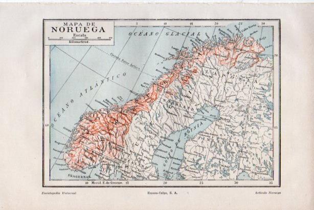 LAMINA V29792: Mapa de Noruega