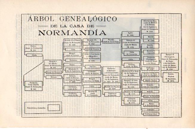 LAMINA V29778: Arbol genealogico de la casa de Normandia