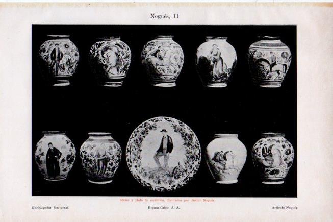 LAMINA V29780: Orzas y plato de ceramica por Javier Nogues