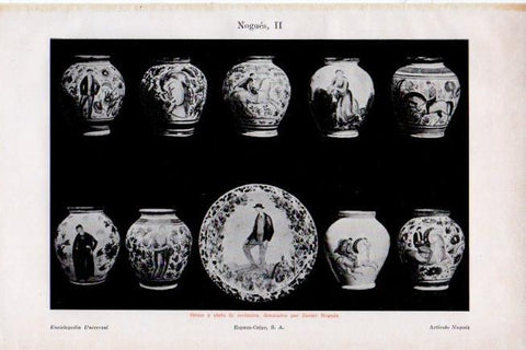 LAMINA V29780: Orzas y plato de ceramica por Javier Nogues
