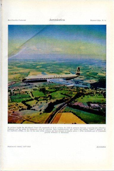 LAMINA V29690: Jet-liner De Havilland Comet IV en 1958