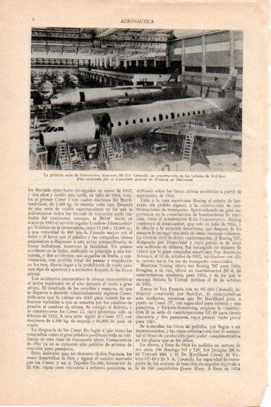 LAMINA V29684: Birreactor frances SE-210 Caravelle en Talleres de Sud-Est