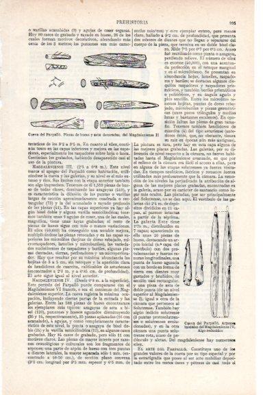 LAMINA V29670: Dibujos de arpones y piezas de hueso de la Cueva del Parpallo