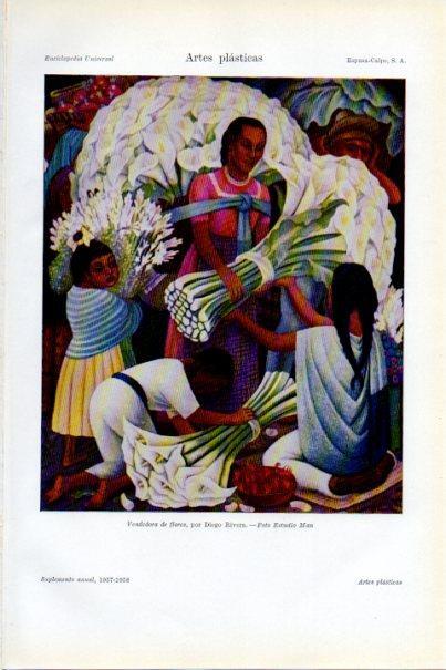 LAMINA V29716: Vendedora de flores por Diego Rivera