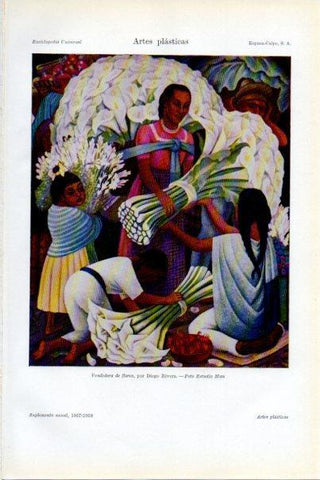 LAMINA V29716: Vendedora de flores por Diego Rivera