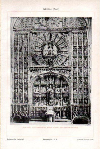 LAMINA V29343: Altara mayor iglesia de San Nicolas en Burgos