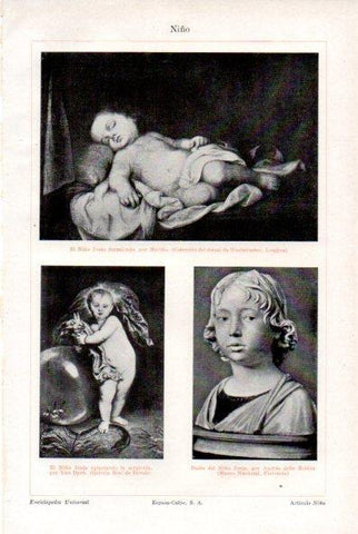 LAMINA V29380: El niño Jesus por Murillo y Van Dyck
