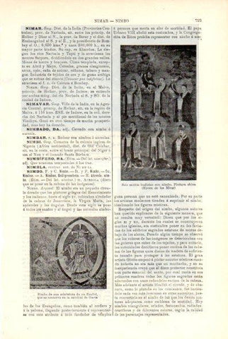 LAMINA V29368: Seis santos budistas con nimbo, epoca Ming