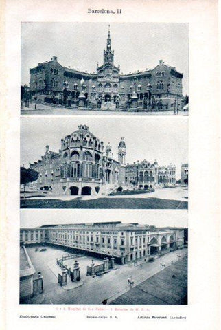 LAMINA V29271: Hospital de San Pablo y Estacion de tren M. Z. A. en Barcelona