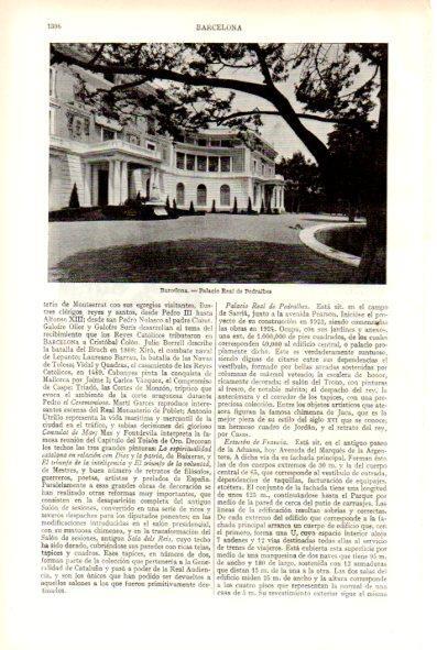 LAMINA V29269: Palacio Real de Pedralbes, Barcelona