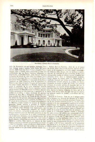 LAMINA V29269: Palacio Real de Pedralbes, Barcelona