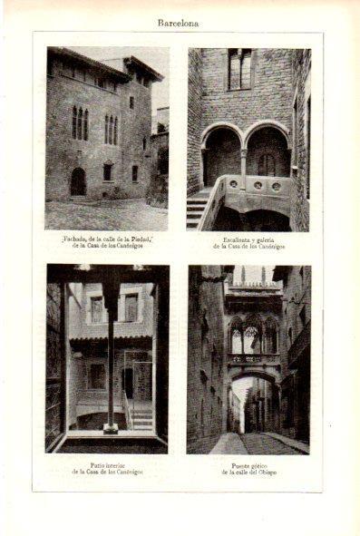 LAMINA V29267: Casa de los Canonigos y calle del Obispo en Barcelona