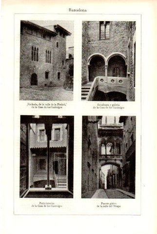 LAMINA V29267: Casa de los Canonigos y calle del Obispo en Barcelona