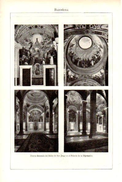 LAMINA V29266: Interior Salon de San Jorge en Palacio de la Diputacion, Barcelona
