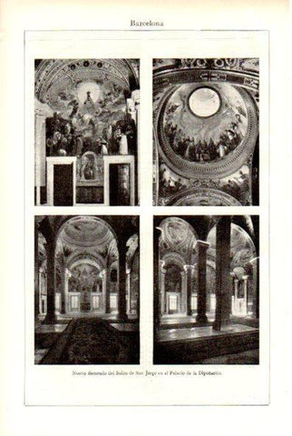 LAMINA V29266: Interior Salon de San Jorge en Palacio de la Diputacion, Barcelona