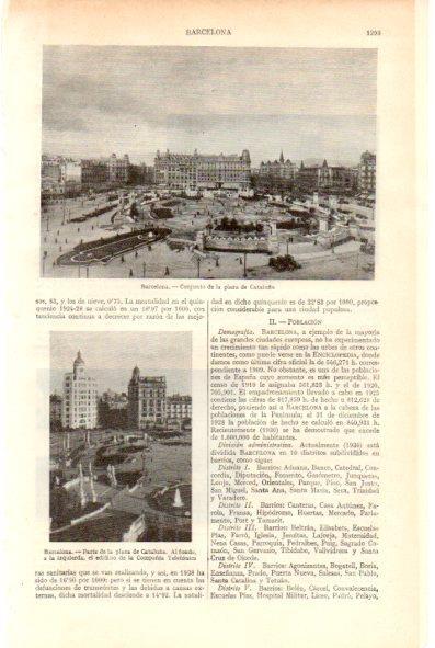 LAMINA V29265: Vista de la plaza de Cataluña en Barcelona