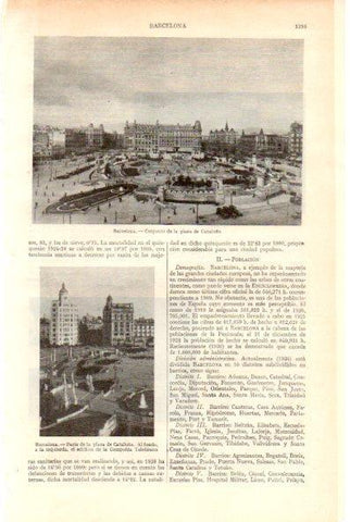 LAMINA V29265: Vista de la plaza de Cataluña en Barcelona