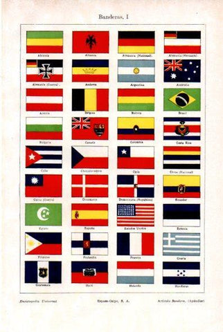 LAMINA V29261: Banderas del mundo I de Abisinia hasta Honduras