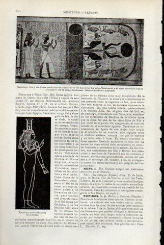LAMINA V29295: Nephthys, Isis y dioses cuadrumanos, papiro Reina Netchemet
