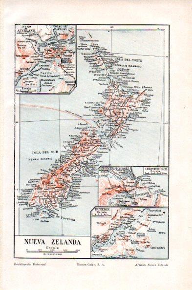 LAMINA V29488: Mapa de Nueva Zelanda