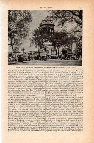 LAMINA V29485: Monumento a los soldados y marinos muertos por la patria, Nueva York