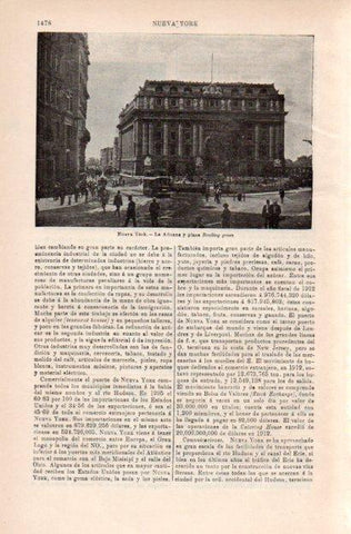 LAMINA V29483: Aduana y Plaza Bowling green, Nueva York