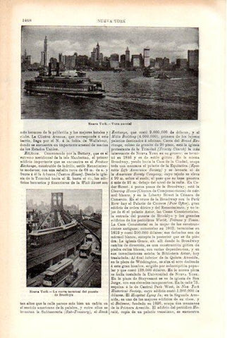 LAMINA V29479: Vista y curva terminal puente de Brooklyn, Nueva York