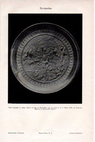 LAMINA V29461: Plato alusivo al mes de Noviembre, Museo Pitti Florencia