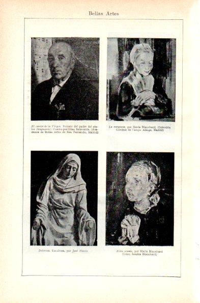 LAMINA V29517: La marquesa y Niña orante por Maria Blanchard y Dolorosa por Jose Planes