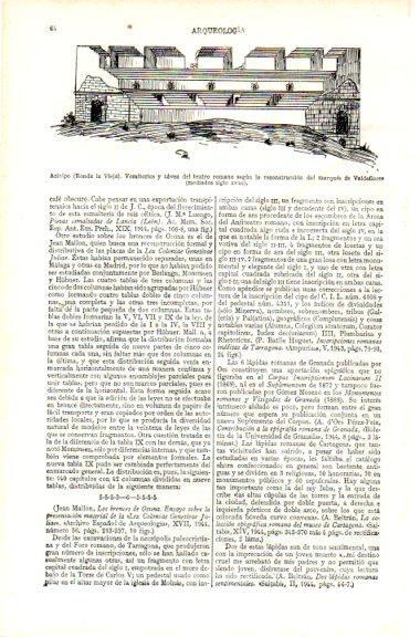 LAMINA V29499: Dibujo de los vomitorios y cavea del teatro romano en Acinipo, Malaga