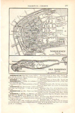 LAMINA V29417: Plano de Norderney e Isla Norderney