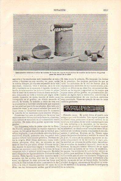 LAMINA V29450: Instrumentos musicales de los indios chippewas