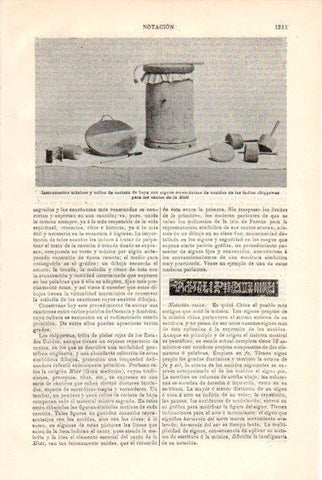 LAMINA V29450: Instrumentos musicales de los indios chippewas