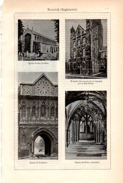 LAMINA V29447: Catedral e iglesia de San Esteban en Norwich
