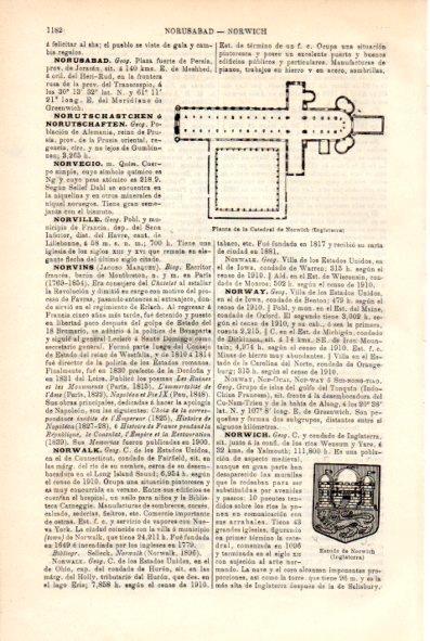 LAMINA V29446: Escudo y planta de la Catedral de Norwich
