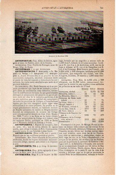 LAMINA V30791: Antepuerto de Barcelona en 1908
