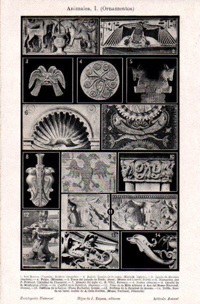 LAMINA V30816: Ornamentos de animales I