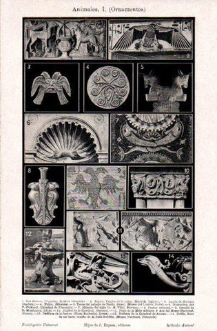 LAMINA V30816: Ornamentos de animales I