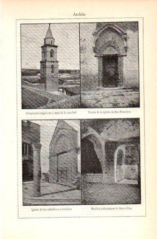 LAMINA V30822: Iglesias y campanario en Andria, Italia