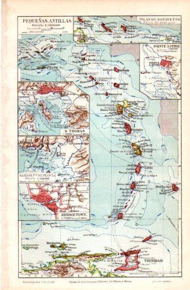LAMINA V30930: Mapa de las Pequeñas Antillas